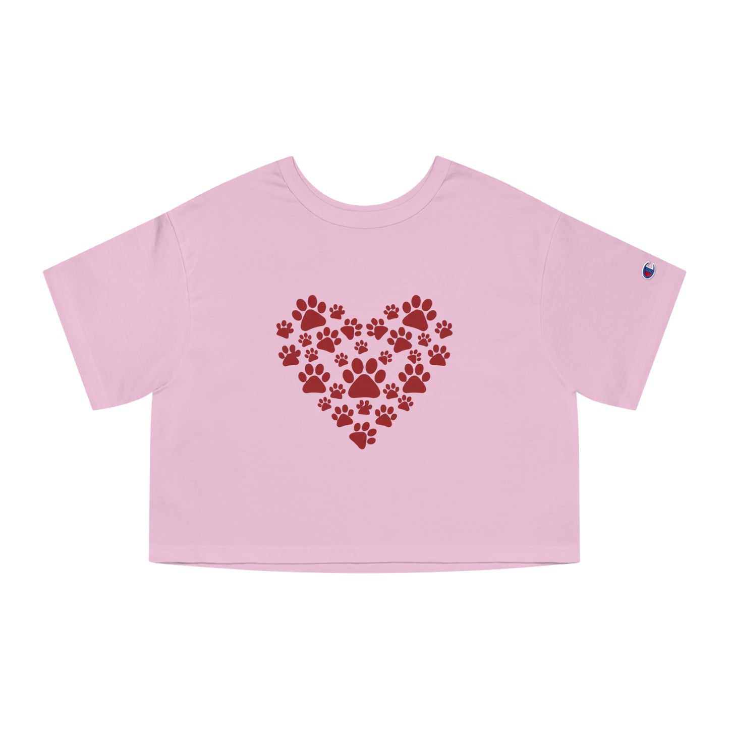 Heart Paw Print Cropped T-Shirt for Animal Lovers
