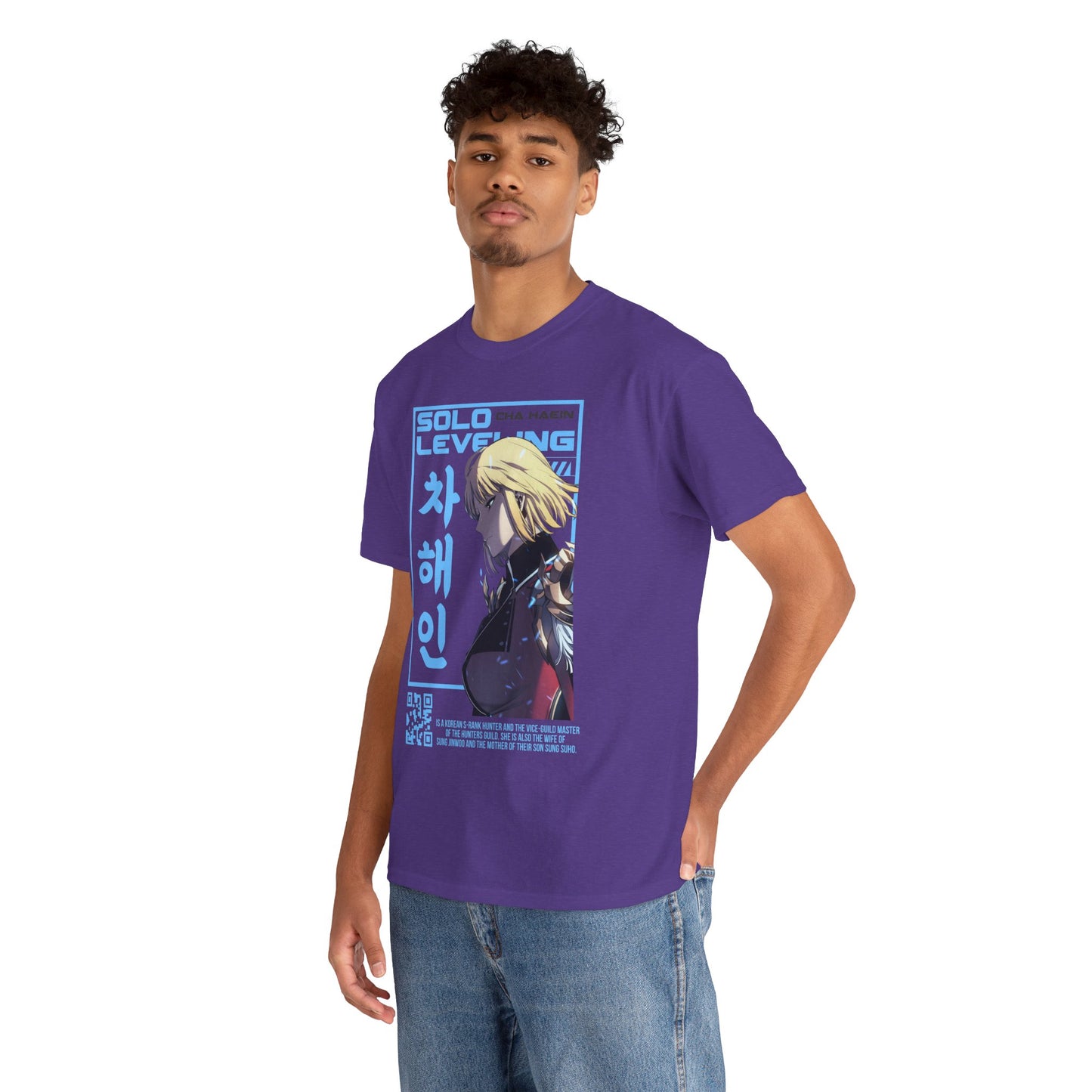 Cha Hae-in Unisex Heavy Cotton Tee - Solo Leveling Character Design