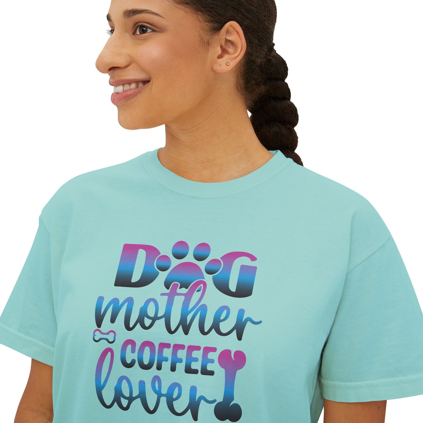 Dog Mother Coffee Lover Boxy Tee - Perfect Gift for Pet Moms