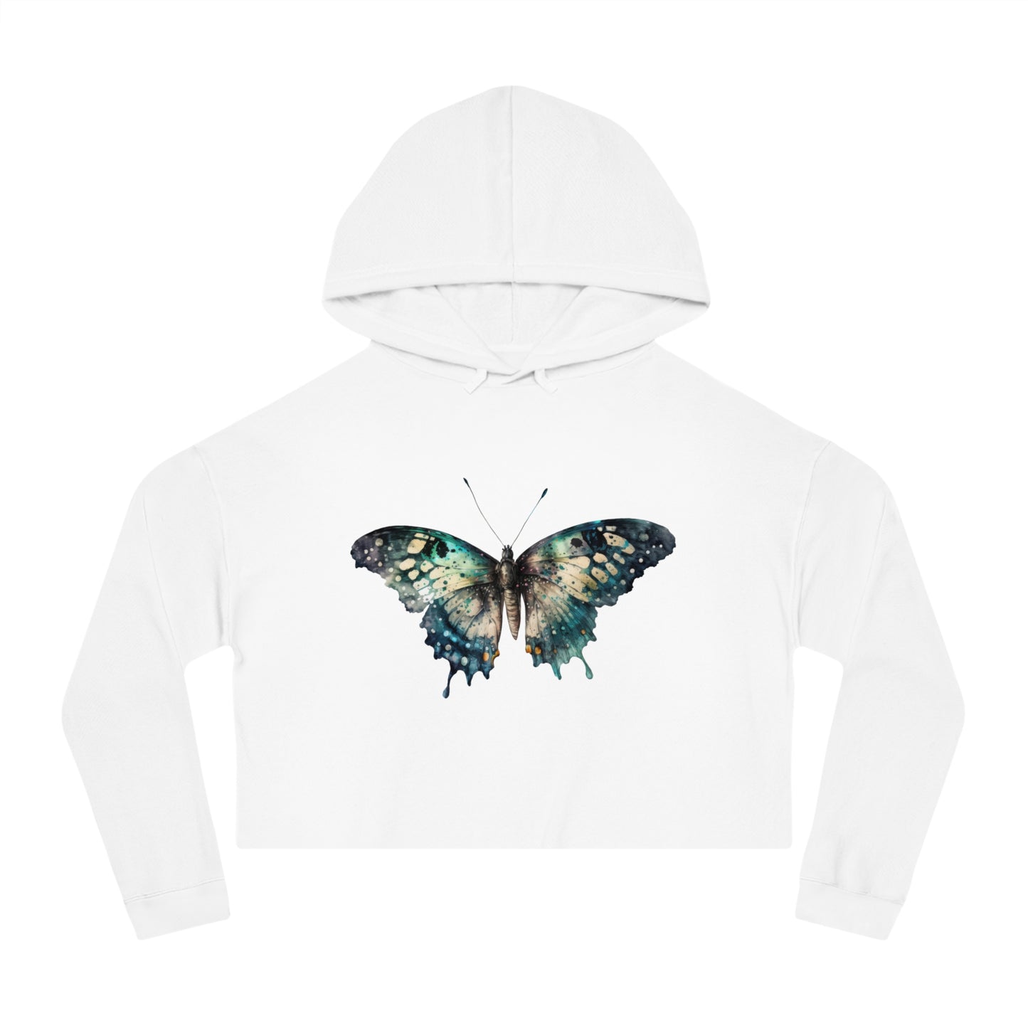 Butterfly Cropped Hoodie for Women