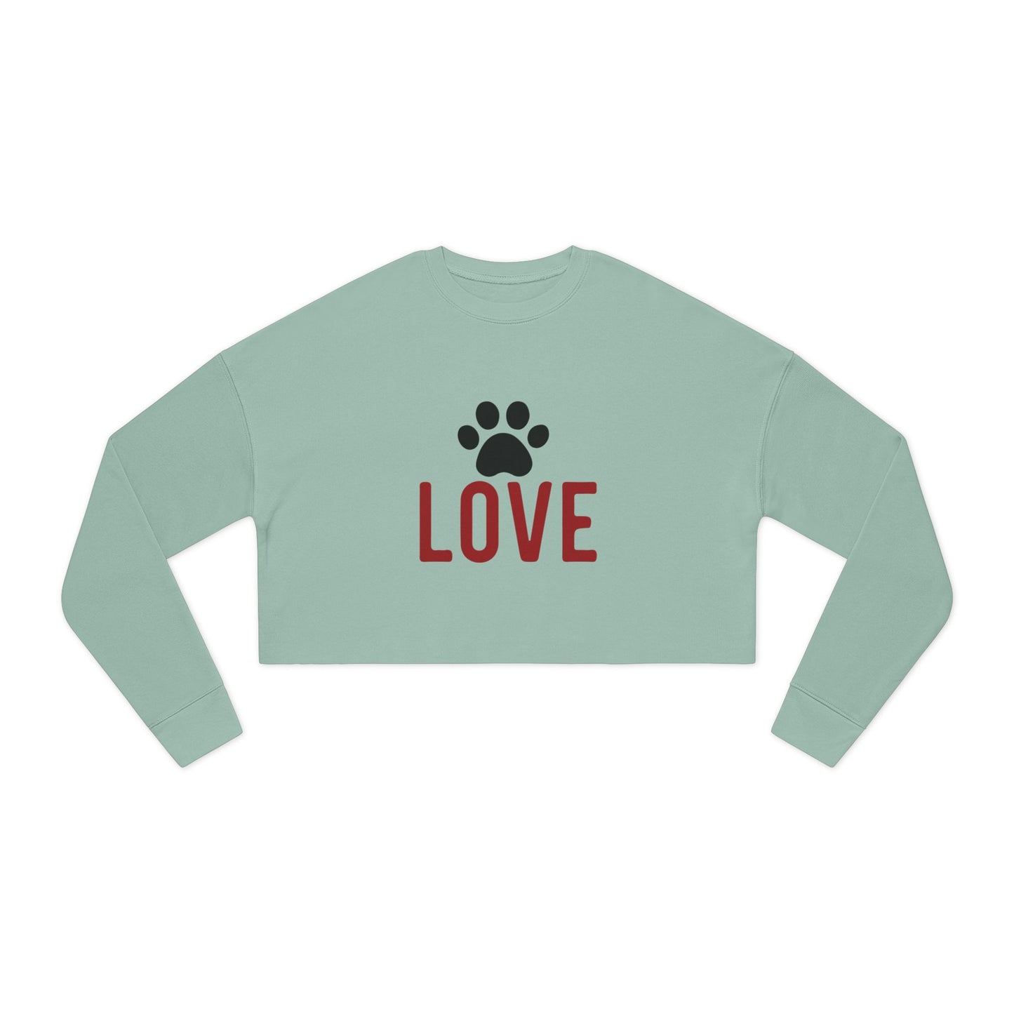 Cropped Sweatshirt with Love and Paw Print – Perfect for Animal Lovers