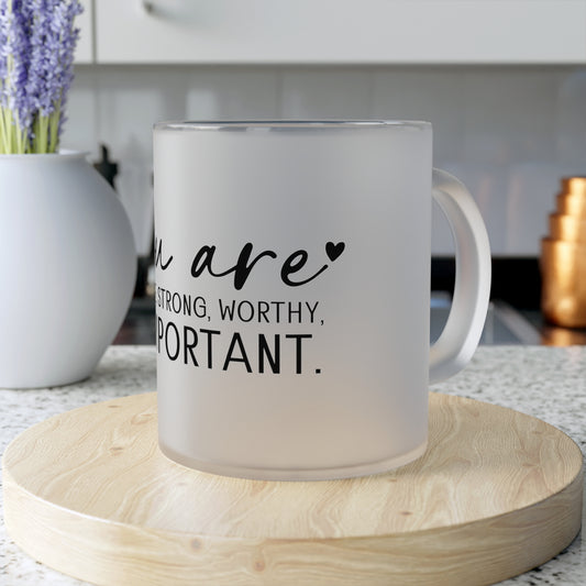 Motivational Frosted Glass Mug