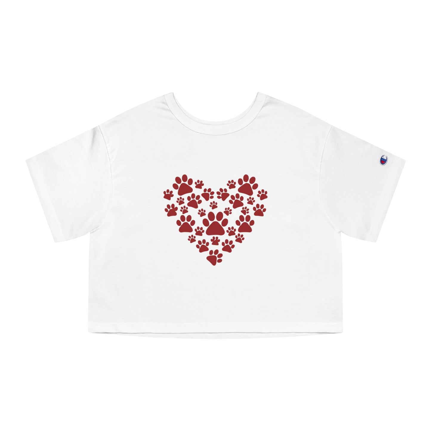 Heart Paw Print Cropped T-Shirt for Animal Lovers
