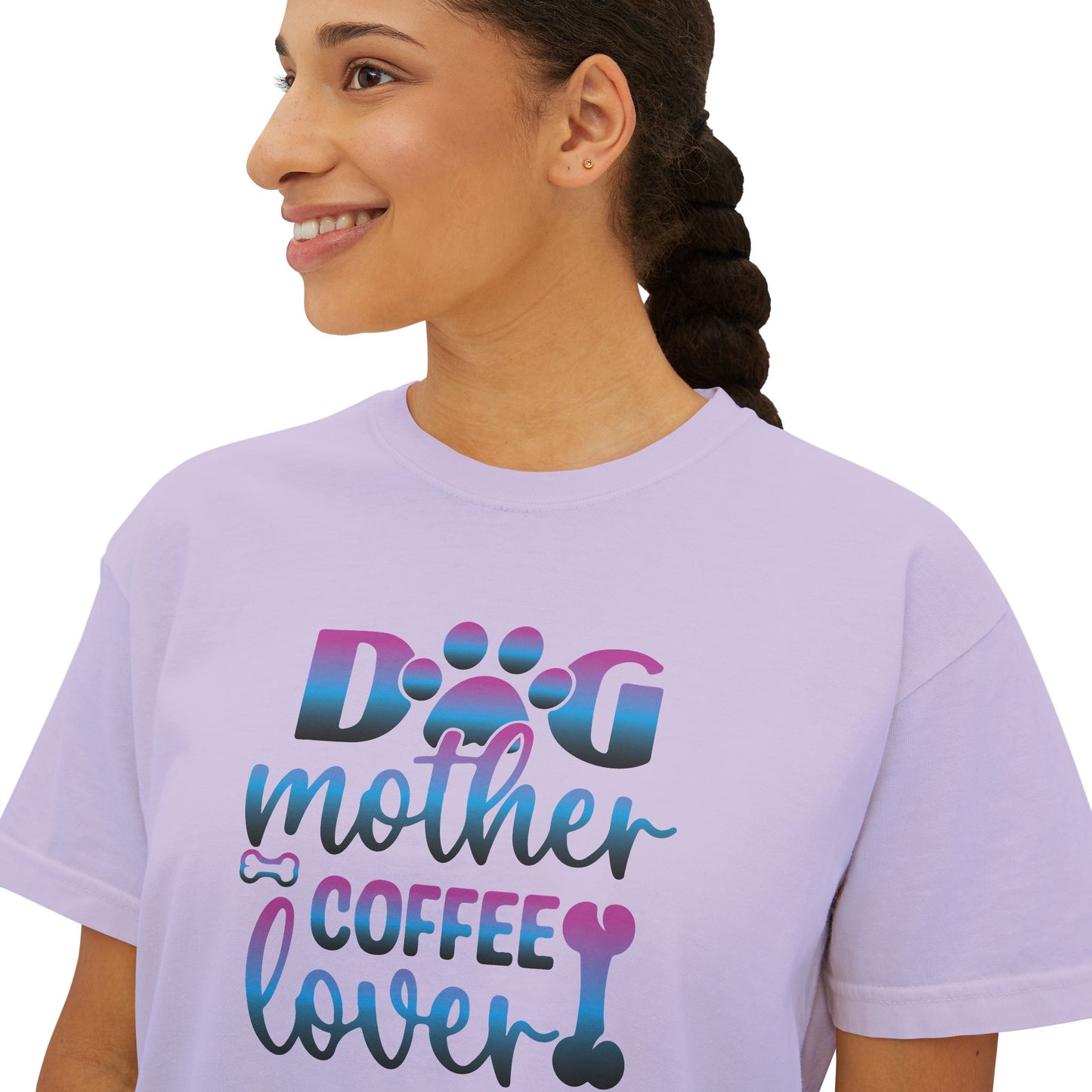 Dog Mother Coffee Lover Boxy Tee - Perfect Gift for Pet Moms