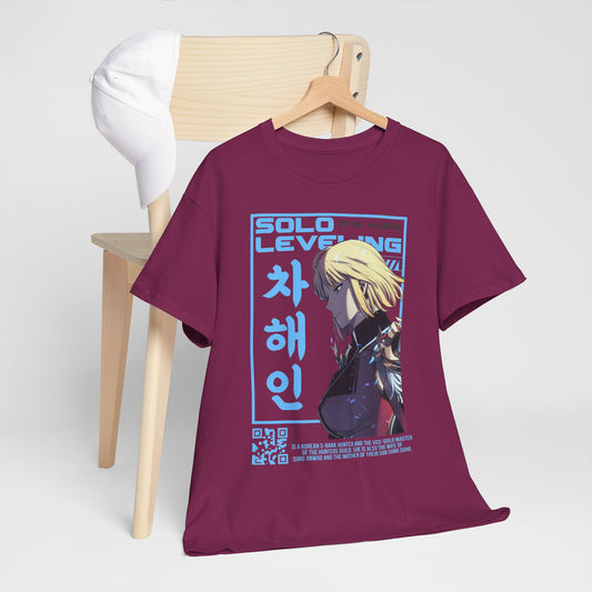 Cha Hae-in Unisex Heavy Cotton Tee - Solo Leveling Character Design