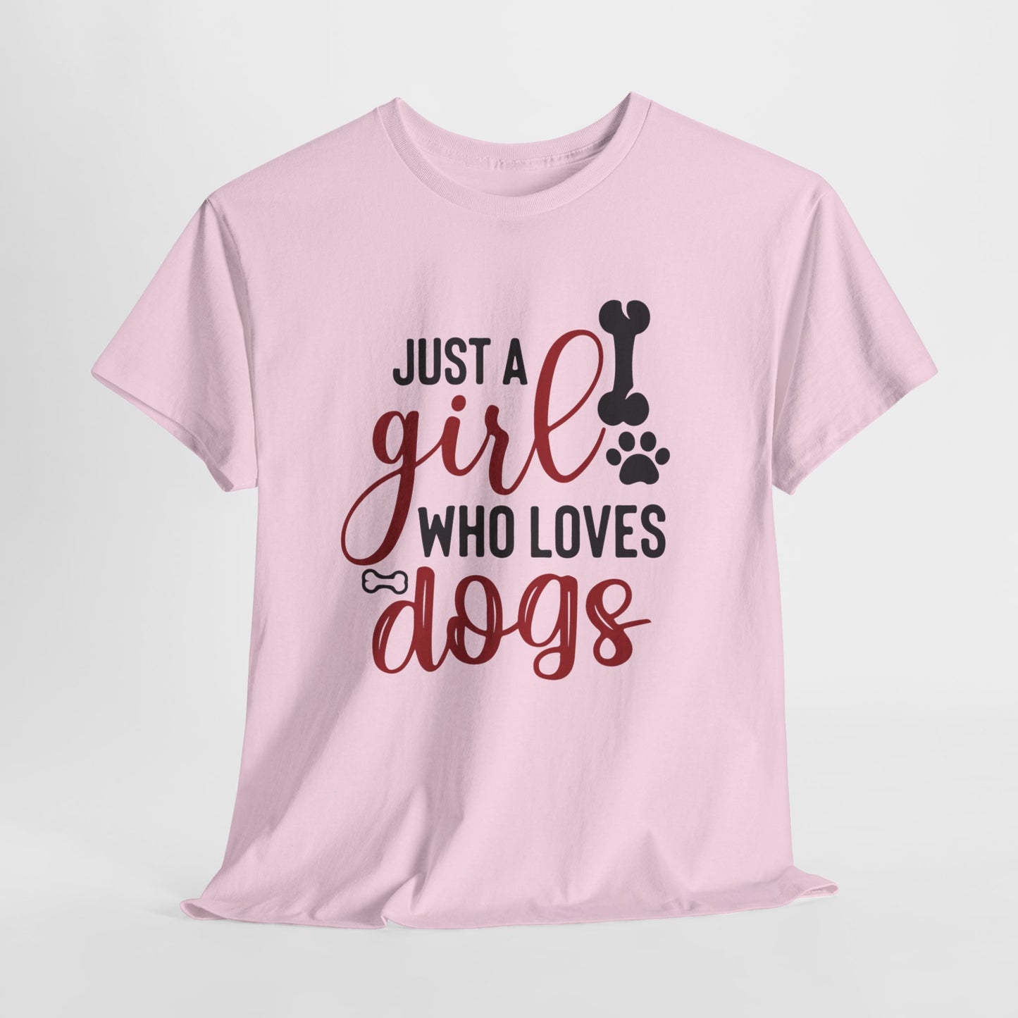 Just a Girl Who Loves Dogs, women Heavy Cotton Tee