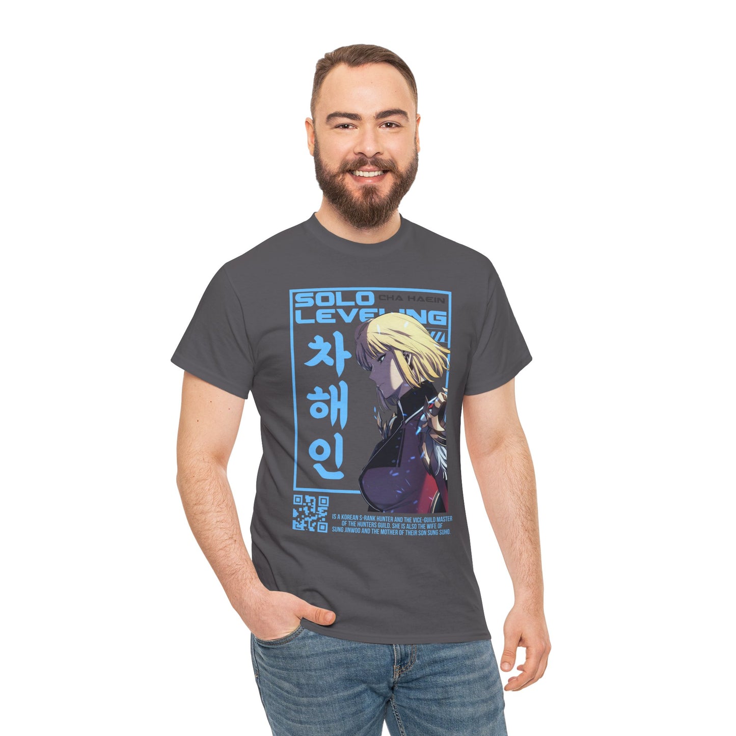 Cha Hae-in Unisex Heavy Cotton Tee - Solo Leveling Character Design