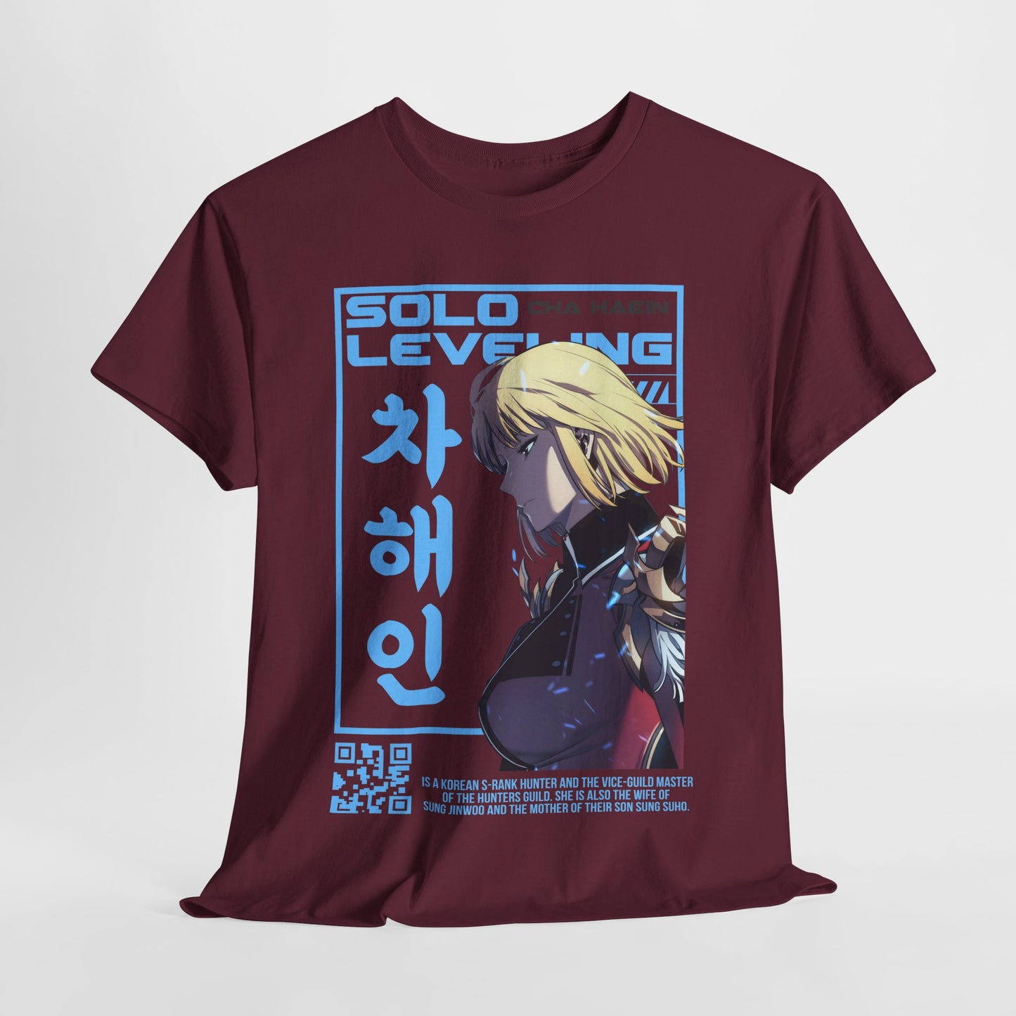 Cha Hae-in Unisex Heavy Cotton Tee - Solo Leveling Character Design
