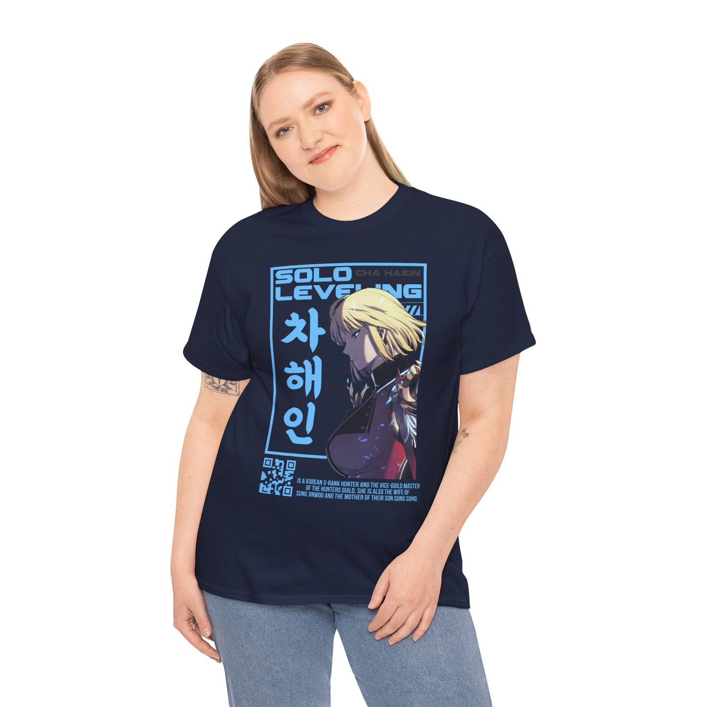 Cha Hae-in Unisex Heavy Cotton Tee - Solo Leveling Character Design
