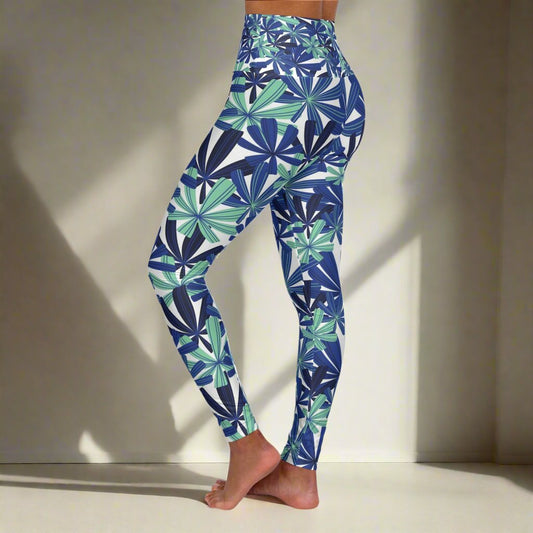 Blue AOP Yoga Leggings
