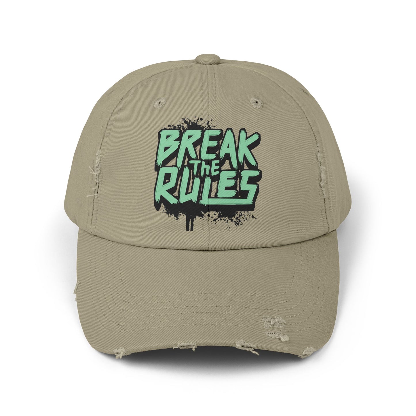 Unisex Distressed Cap - Break the Rules