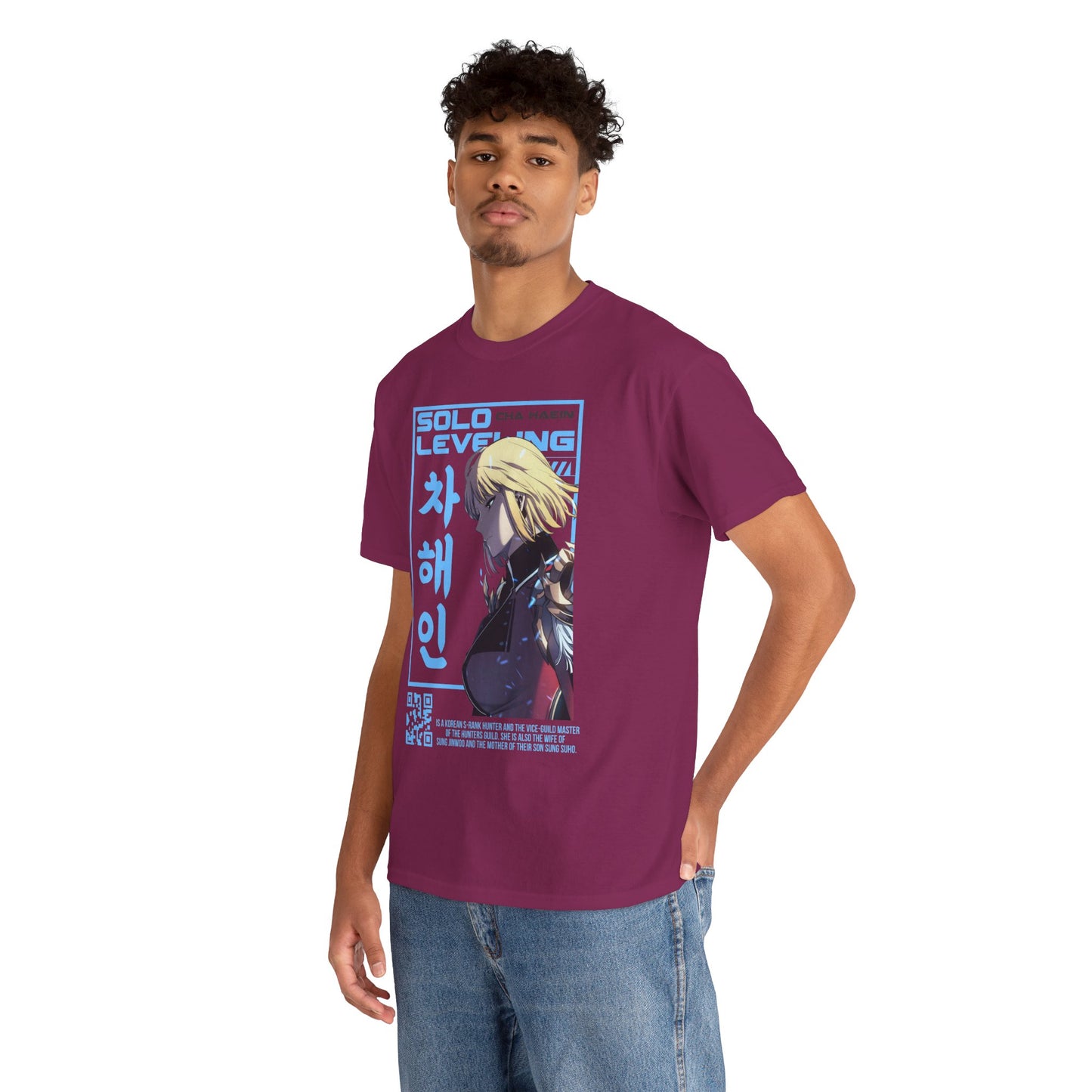 Cha Hae-in Unisex Heavy Cotton Tee - Solo Leveling Character Design