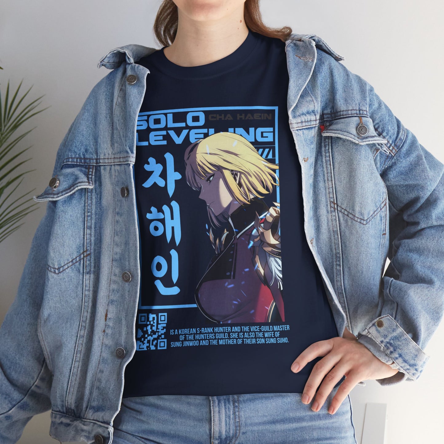 Cha Hae-in Unisex Heavy Cotton Tee - Solo Leveling Character Design