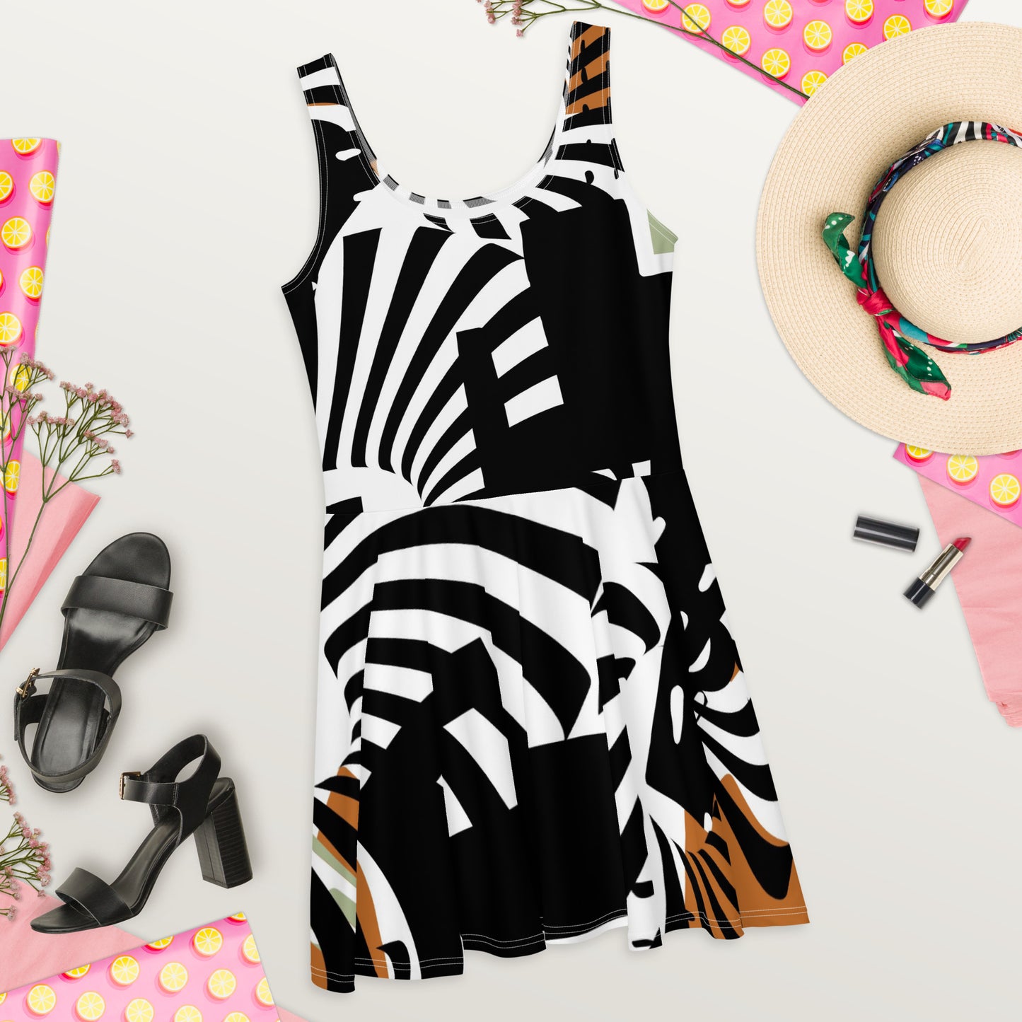 Abstract Pattern Skater Dress