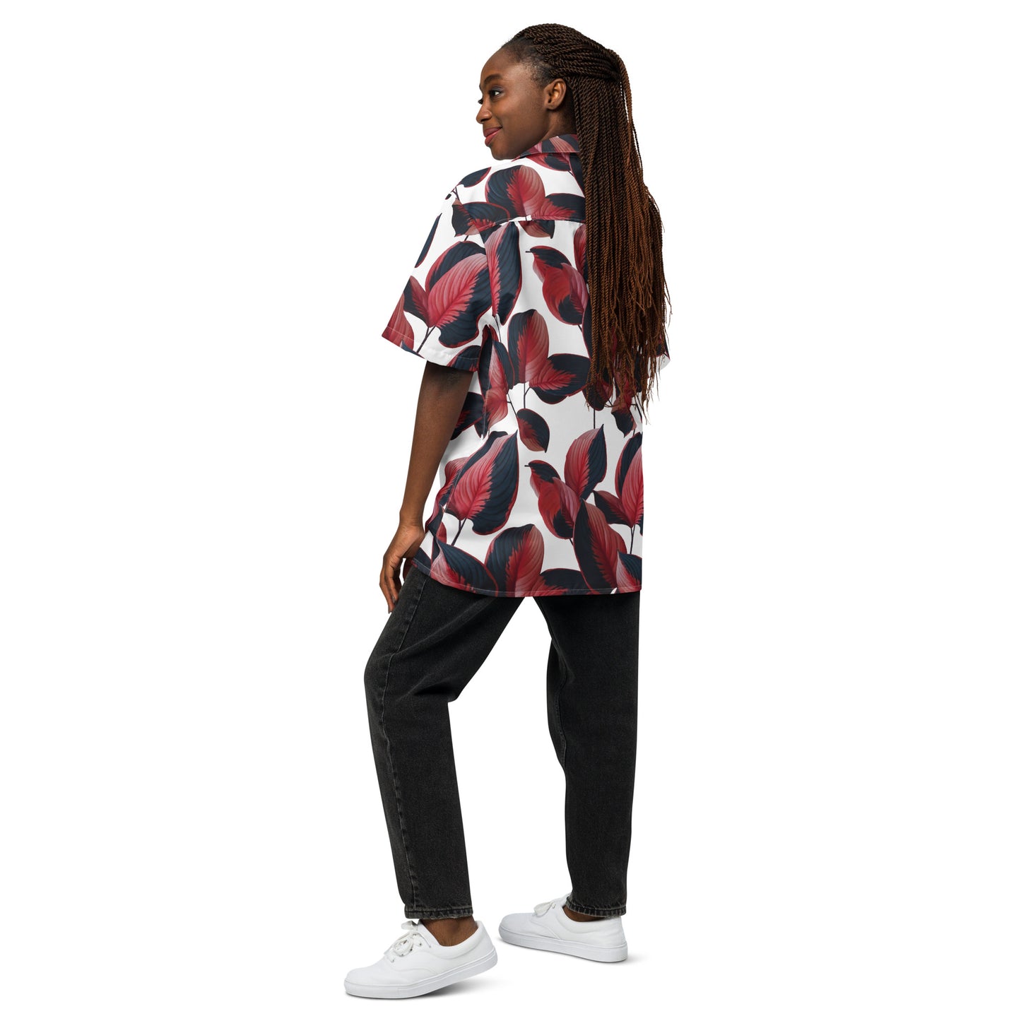 Graphic Oversized Unisex shirt | Leaves pattern