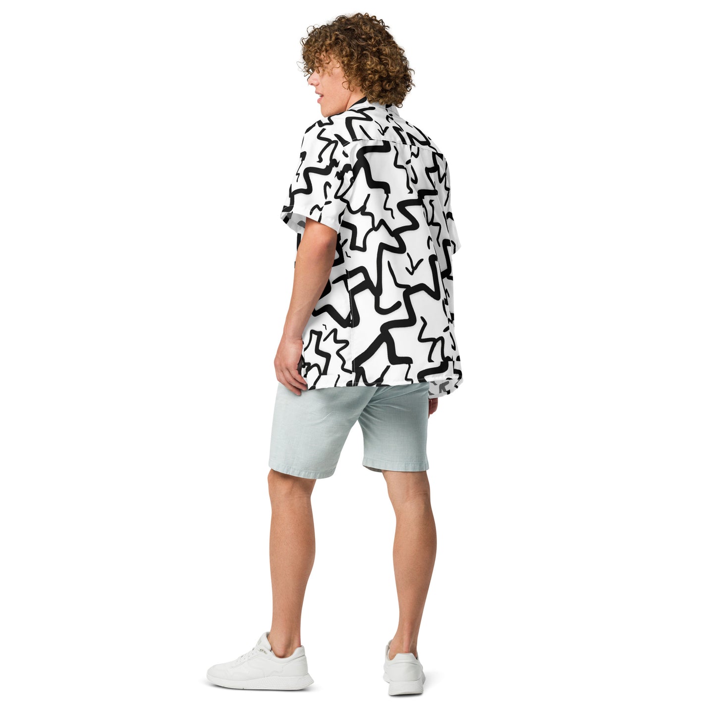 B&W pattern Unisex button shirt
