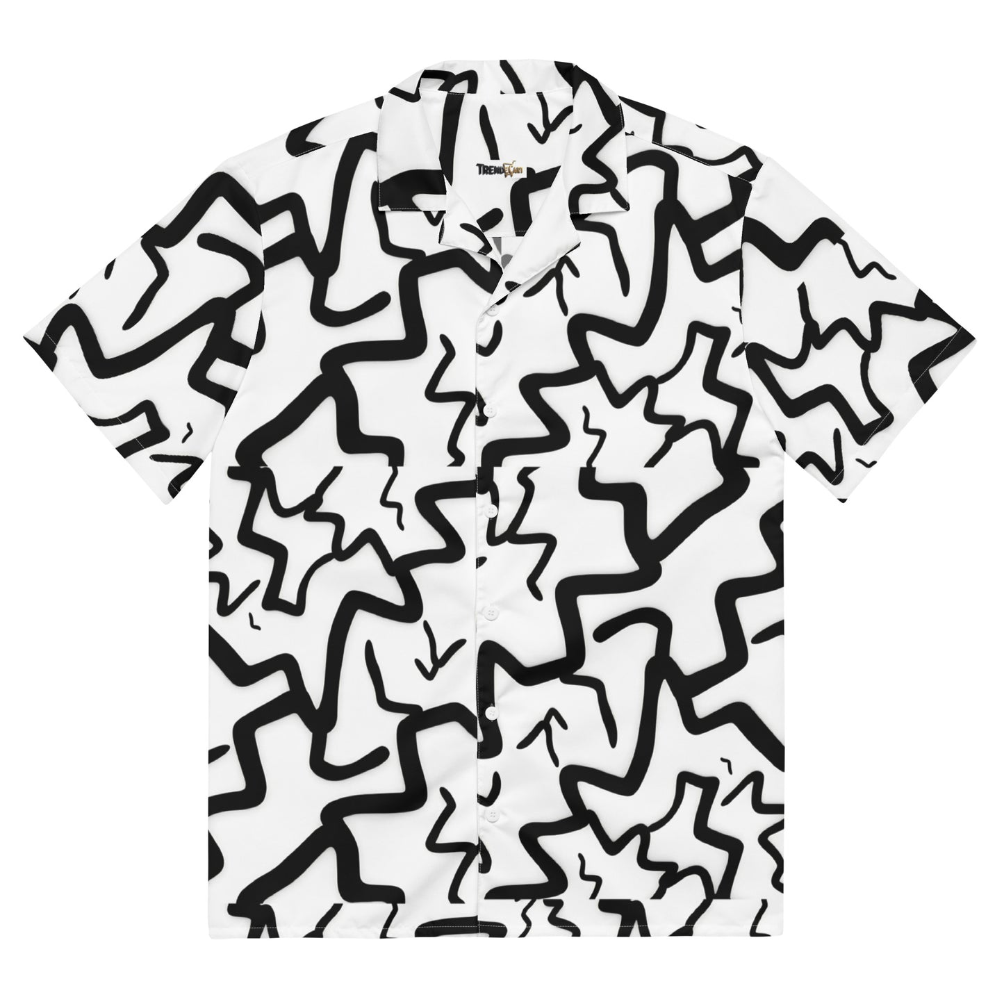 B&W pattern Unisex button shirt