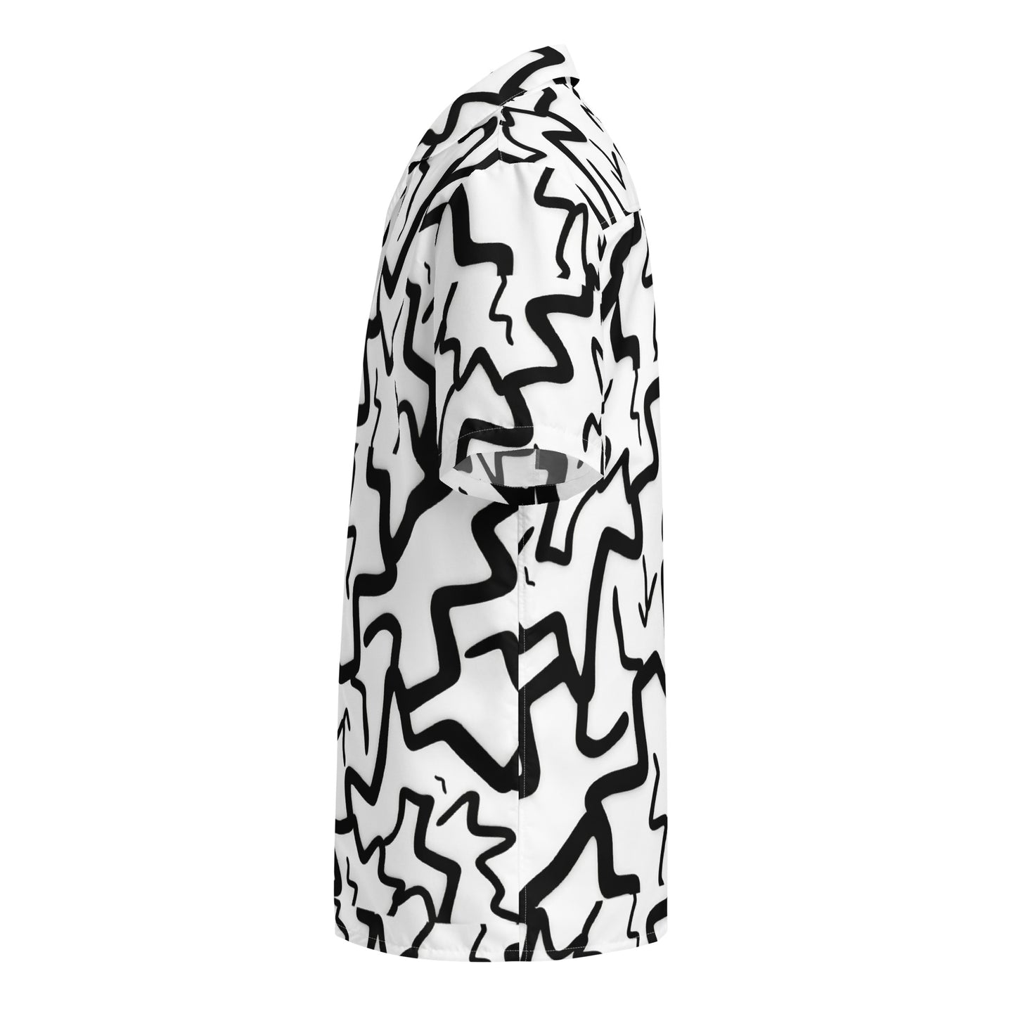 B&W pattern Unisex button shirt