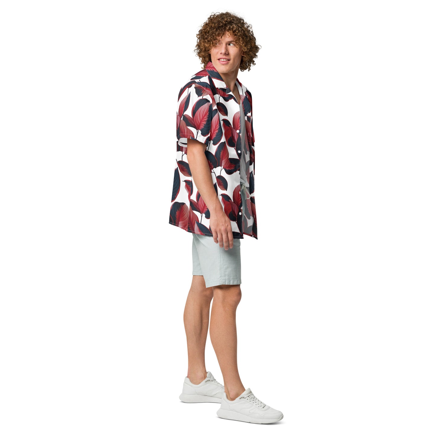 Graphic Oversized Unisex shirt | Leaves pattern