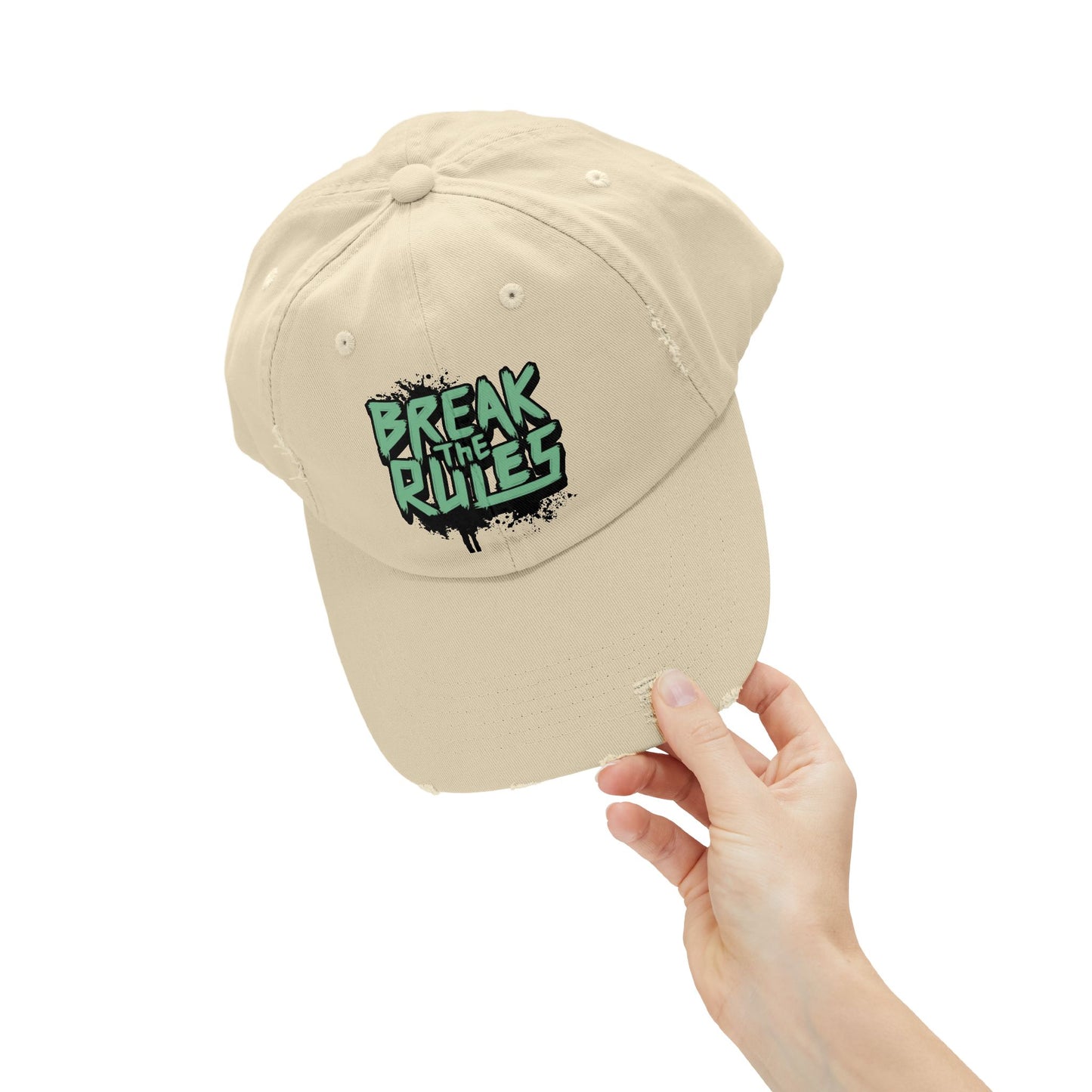 Unisex Distressed Cap - Break the Rules