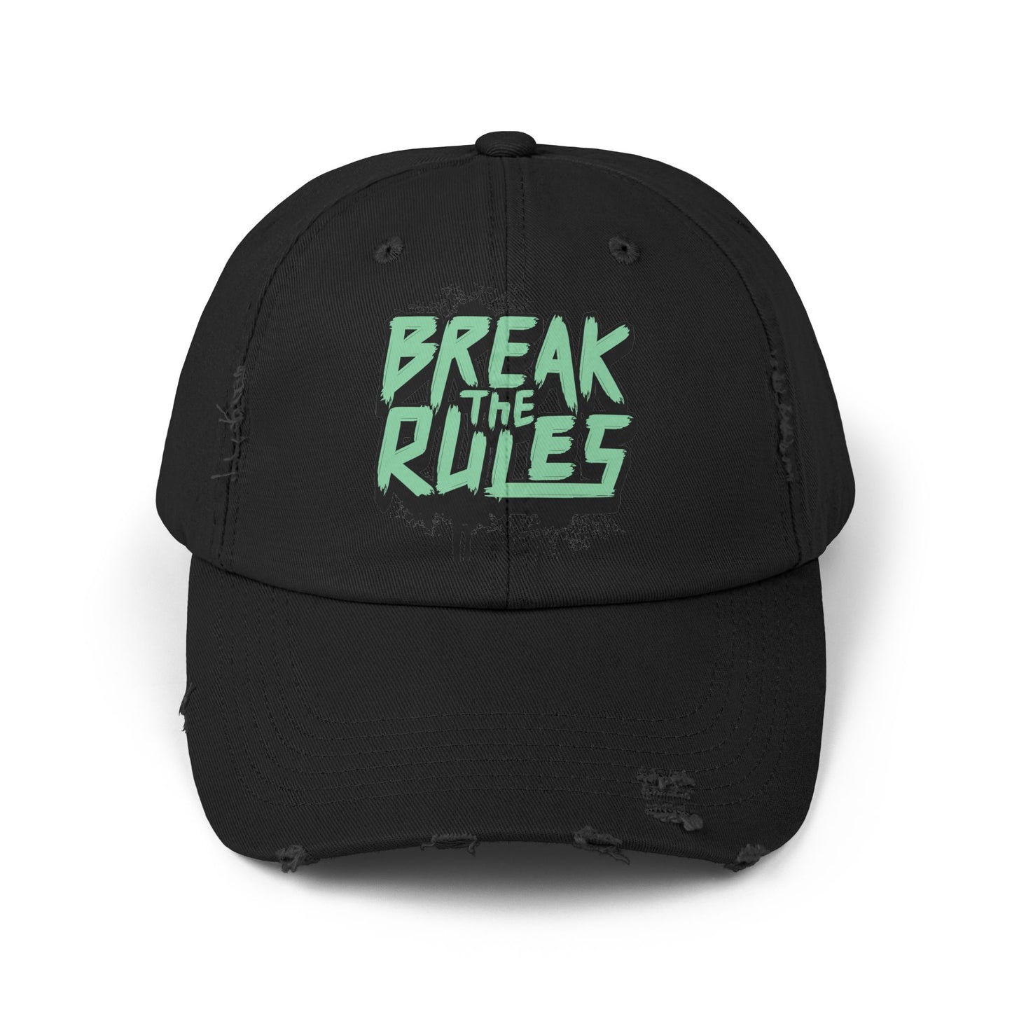 Unisex Distressed Cap - Break the Rules