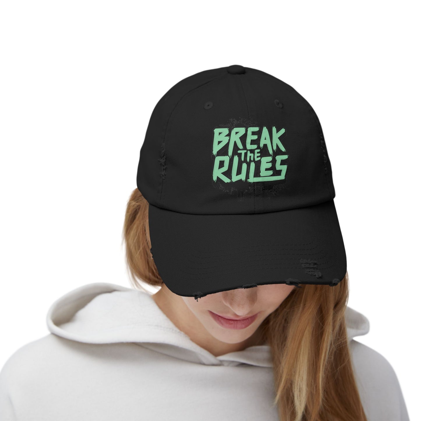 Unisex Distressed Cap - Break the Rules