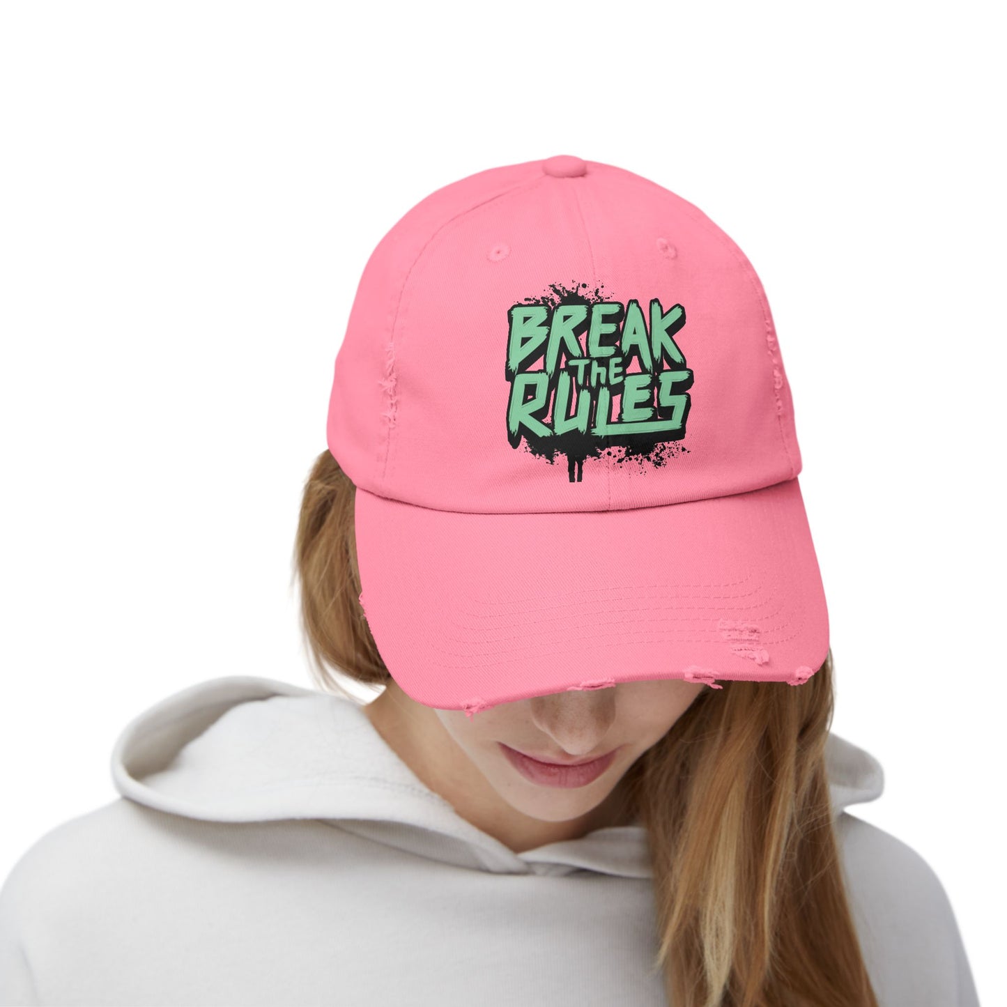 Unisex Distressed Cap - Break the Rules