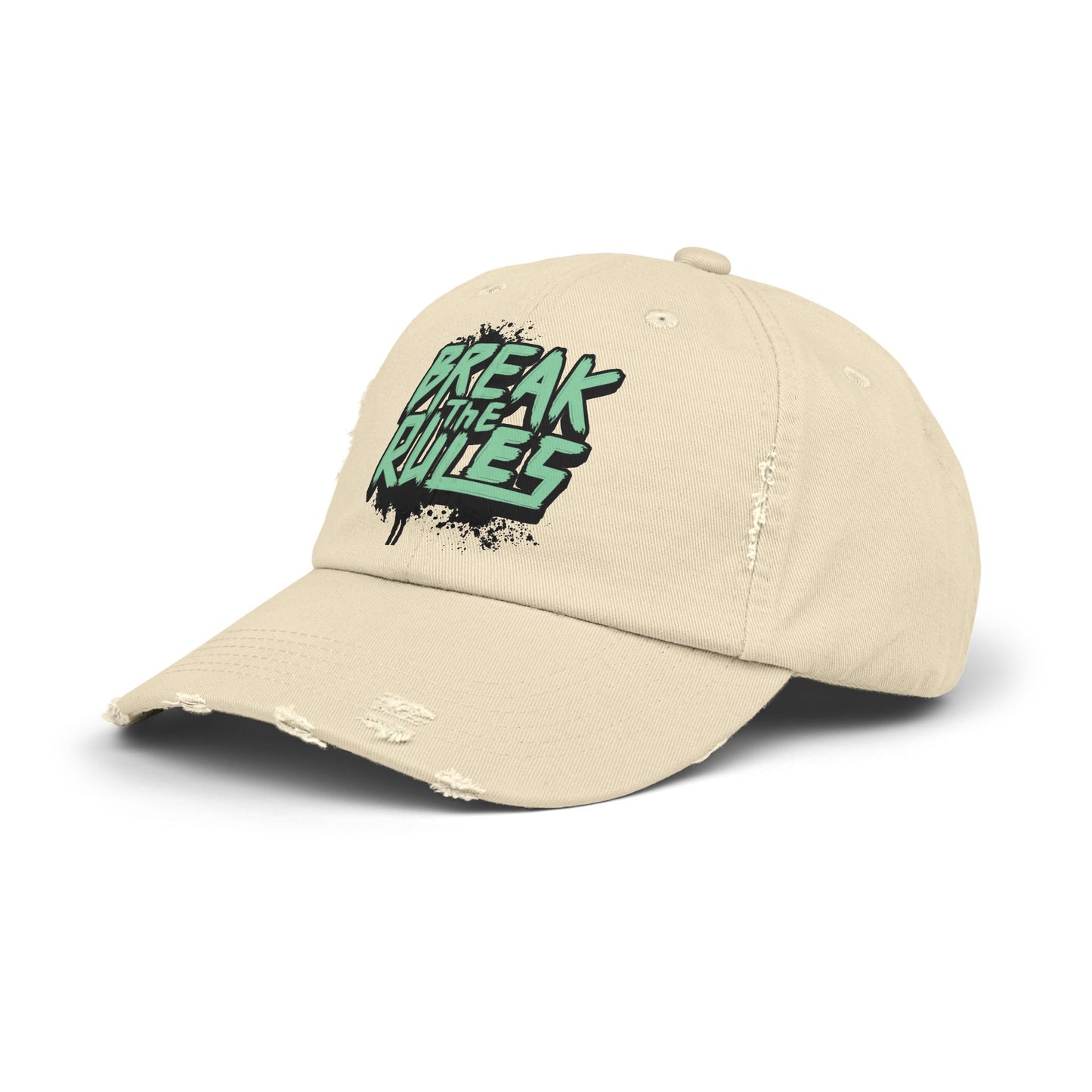 Unisex Distressed Cap - Break the Rules