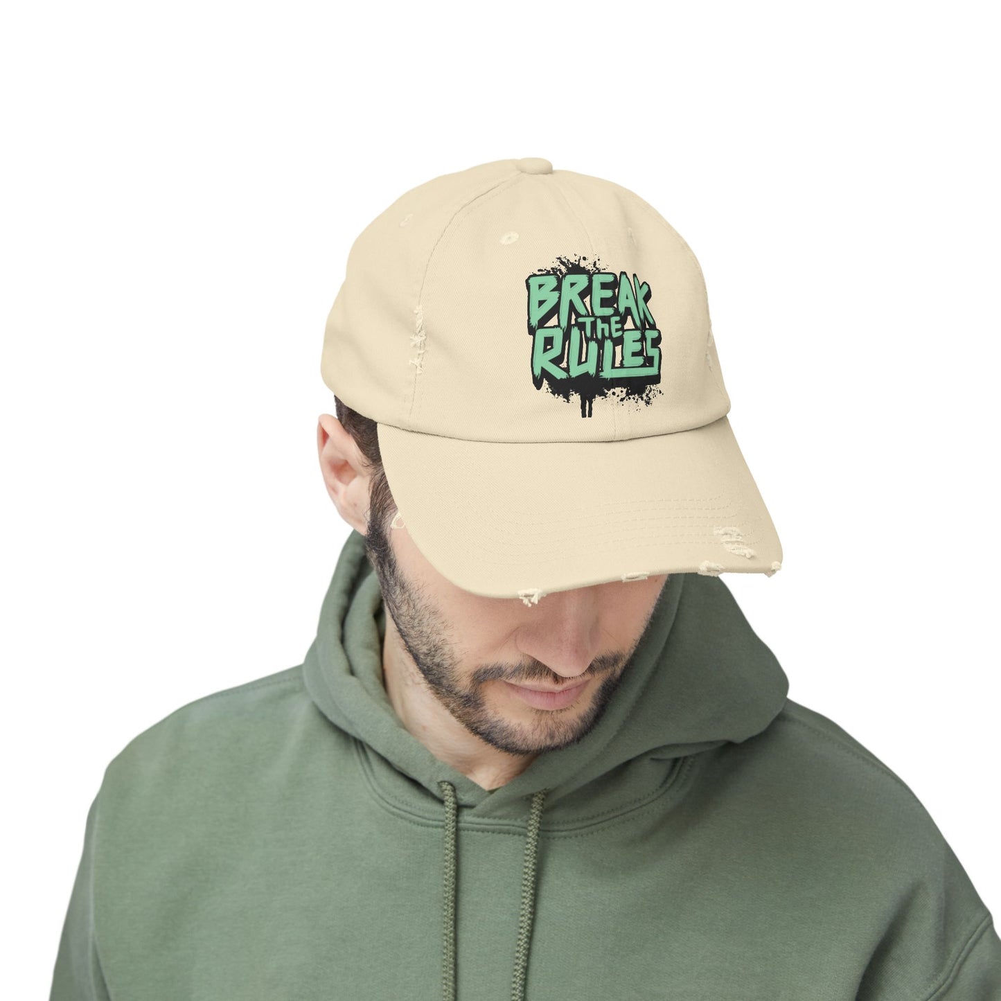 Unisex Distressed Cap - Break the Rules